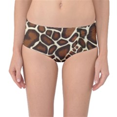 Giraffe Texture, Macro Mid-waist Bikini Bottoms by kyorashop23