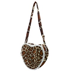 Giraffe Texture, Macro Heart Shoulder Bag by kyorashop23