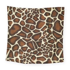 Giraffe Texture, Macro Square Tapestry (large)