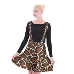 Giraffe Texture, Macro Suspender Skater Skirt by kyorashop23