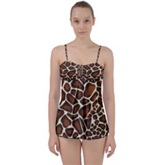 Giraffe Texture, Macro Babydoll Tankini Set by kyorashop23