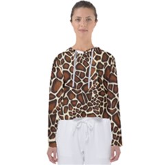 Giraffe Texture, Macro Women s Slouchy Sweat