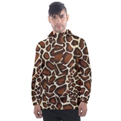 Giraffe Texture, Macro Men s Front Pocket Pullover Windbreaker