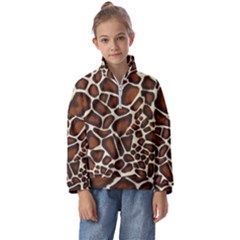 Giraffe Texture, Macro Kids  Half Zip Hoodie