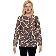 Giraffe Texture, Macro Hidden Pocket Sweatshirt