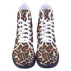 Giraffe Texture, Macro Men s High-top Canvas Sneakers by kyorashop23