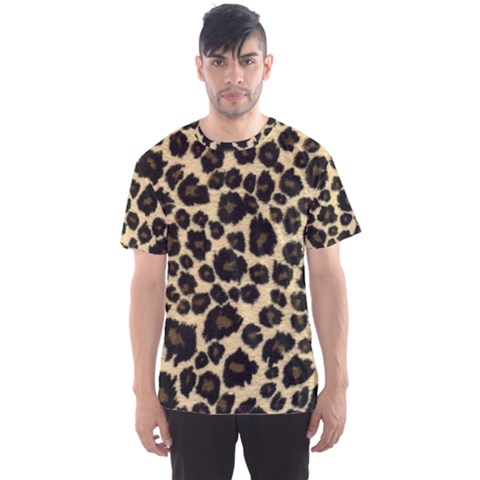 Jaguar Skin Texture, Jaguar Wool Texture, Yellow Men s Sport Mesh T-shirt by kyorashop23