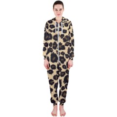 Jaguar Skin Texture, Jaguar Wool Texture, Yellow Hooded Jumpsuit (ladies)