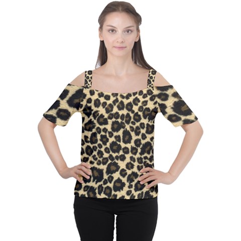 Jaguar Skin Texture, Jaguar Wool Texture, Yellow Cutout Shoulder T-shirt by kyorashop23