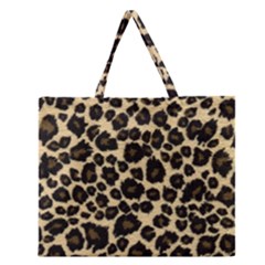 Jaguar Skin Texture, Jaguar Wool Texture, Yellow Zipper Large Tote Bag by kyorashop23