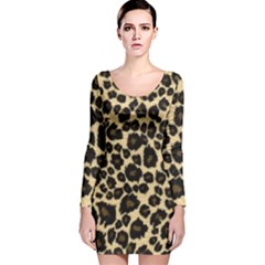 Jaguar Skin Texture, Jaguar Wool Texture, Yellow Long Sleeve Velvet Bodycon Dress