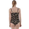 Jaguar Skin Texture, Jaguar Wool Texture, Yellow Twist Front Tankini Set View2