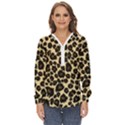 Jaguar Skin Texture, Jaguar Wool Texture, Yellow Zip Up Long Sleeve Blouse View1