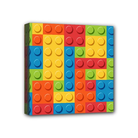 Lego Bricks, Colorful Dots Background Mini Canvas 4  X 4  (stretched) by kyorashop23