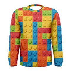 Lego Bricks, Colorful Dots Background Men s Long Sleeve T-shirt