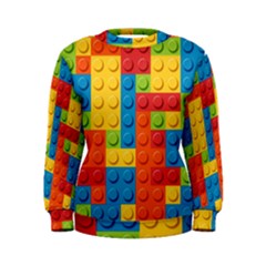 Lego Bricks, Colorful Dots Background Women s Sweatshirt