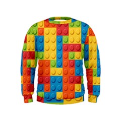 Lego Bricks, Colorful Dots Background Kids  Sweatshirt