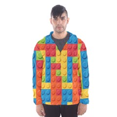 Lego Bricks, Colorful Dots Background Men s Hooded Windbreaker