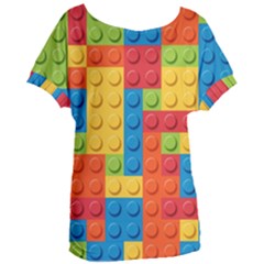 Lego Bricks, Colorful Dots Background Women s Oversized T-shirt by kyorashop23