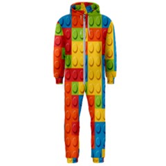 Lego Bricks, Colorful Dots Background Hooded Jumpsuit (men)