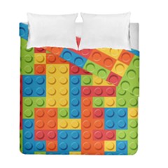 Lego Bricks, Colorful Dots Background Duvet Cover Double Side (full/ Double Size)