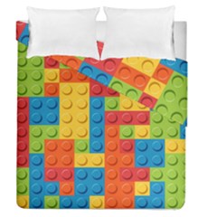 Lego Bricks, Colorful Dots Background Duvet Cover Double Side (queen Size)