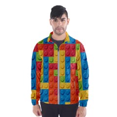 Lego Bricks, Colorful Dots Background Men s Windbreaker