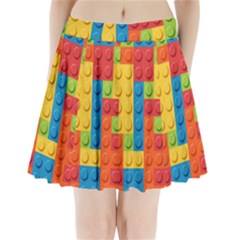 Lego Bricks, Colorful Dots Background Pleated Mini Skirt by kyorashop23