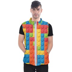 Lego Bricks, Colorful Dots Background Men s Puffer Vest