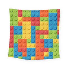 Lego Bricks, Colorful Dots Background Square Tapestry (small)