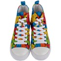 Lego Bricks, Colorful Dots Background Women s Mid-Top Canvas Sneakers View1