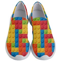 Lego Bricks, Colorful Dots Background Women s Lightweight Slip Ons by kyorashop23