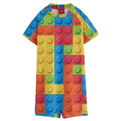 Lego Bricks, Colorful Dots Background Kids  Boyleg Half Suit Swimwear by kyorashop23