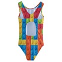 Lego Bricks, Colorful Dots Background Kids  Cut-Out Back One Piece Swimsuit View2