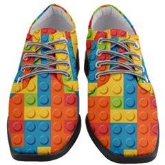 Lego Bricks, Colorful Dots Background Women Heeled Oxford Shoes by kyorashop23