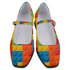 Lego Bricks, Colorful Dots Background Women s Mary Jane Shoes by kyorashop23