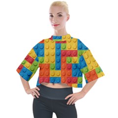 Lego Bricks, Colorful Dots Background Mock Neck T-shirt by kyorashop23