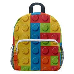 Lego Bricks, Colorful Dots Background Kids  Age 5-10 Lightweight School Backpack With Side Pockets by kyorashop23