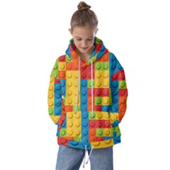 Lego Bricks, Colorful Dots Background Kids  Oversized Hoodie