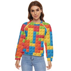 Lego Bricks, Colorful Dots Background Women s Long Sleeve Raglan T-shirt