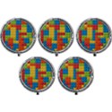 Lego Bricks, Colorful Dots Background Mini Round Pill Box (Pack of 5) View1