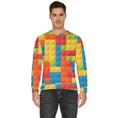 Lego Bricks, Colorful Dots Background Men s Fleece Sweatshirt