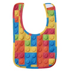 Lego Bricks, Colorful Dots Background Baby Bib by kyorashop23