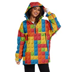 Lego Bricks, Colorful Dots Background Women s Ski And Snowboard Waterproof Breathable Jacket