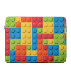 Lego Bricks, Colorful Dots Background 15  Vertical Laptop Sleeve Case With Pocket by kyorashop23