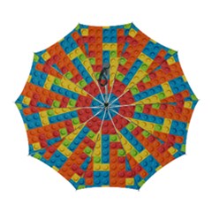 Lego Bricks, Colorful Dots Background Automatic Folding Umbrella With Case (large)