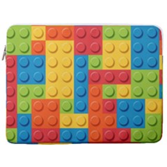 Lego Bricks, Colorful Dots Background 17  Vertical Laptop Sleeve Case With Pocket