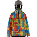 Lego Bricks, Colorful Dots Background Men s Zip Ski and Snowboard Waterproof Breathable Jacket View1