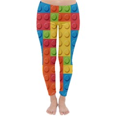 Lego Bricks, Colorful Dots Background Classic Winter Leggings