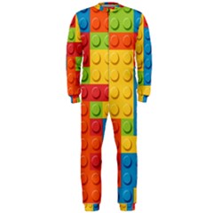 Lego Bricks, Colorful Dots Background Onepiece Jumpsuit (men)